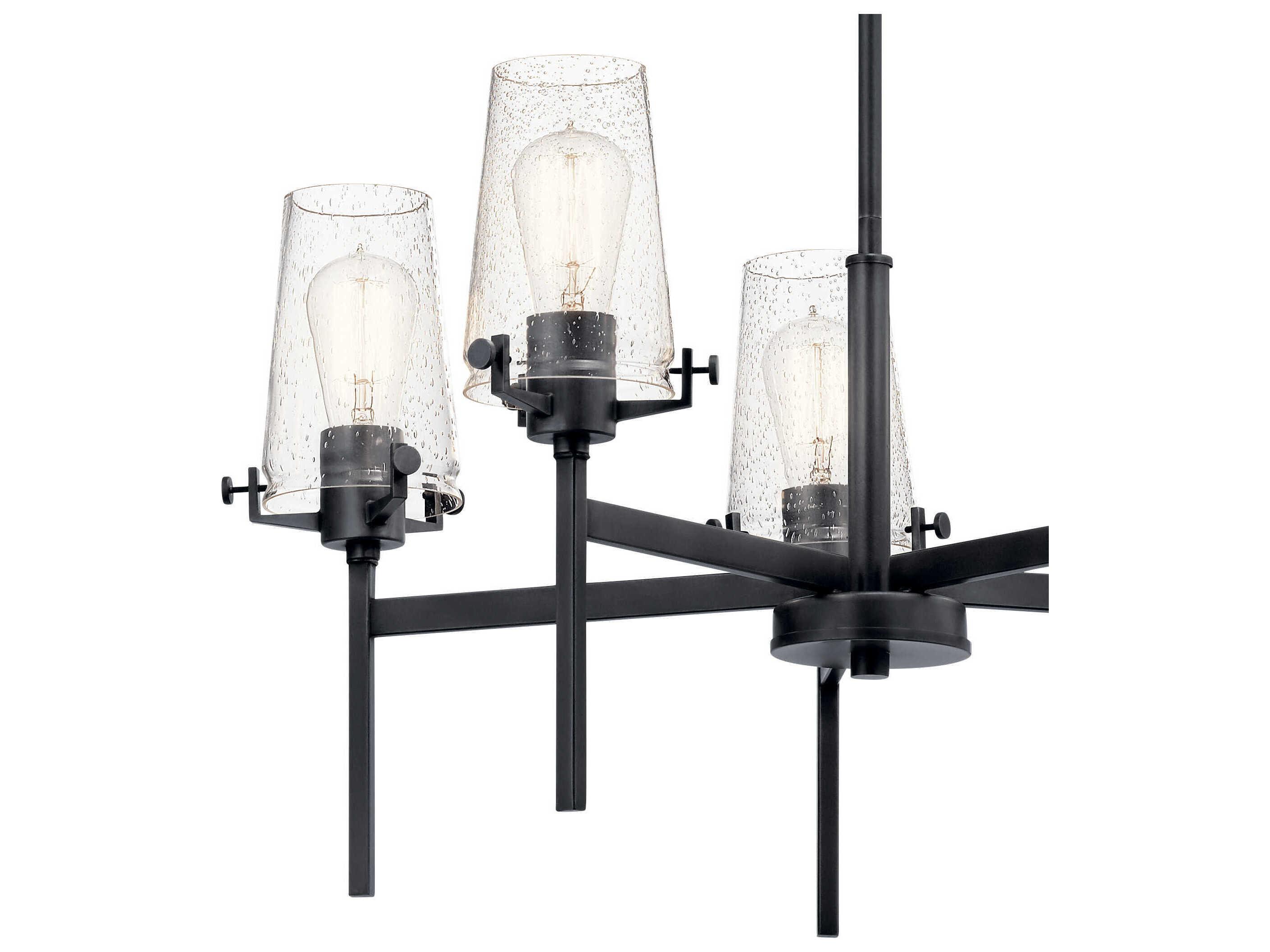 Kichler Alton 5-Light Black Glass Chandelier