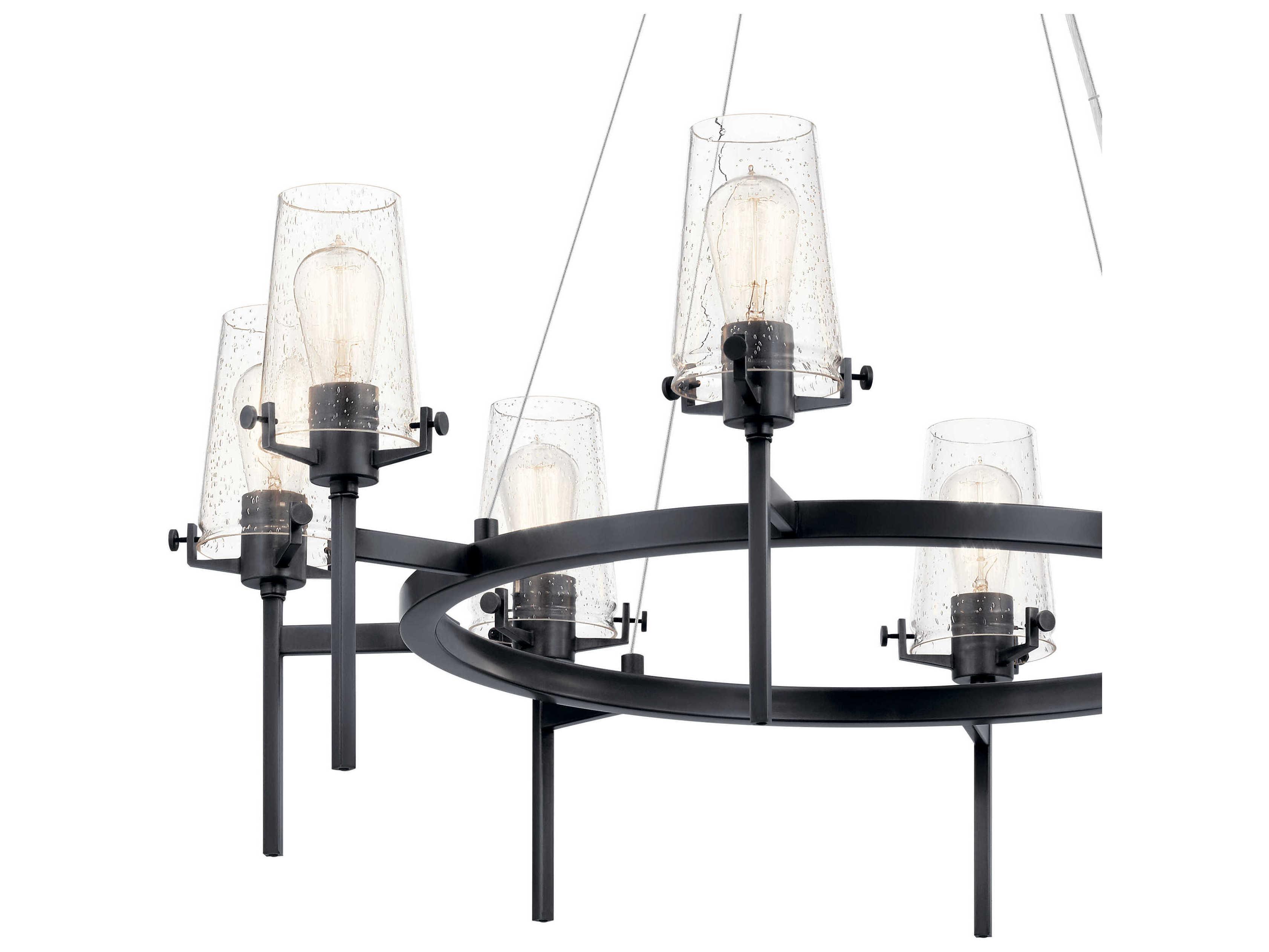 Kichler Alton 8-Light Black Glass Chandelier
