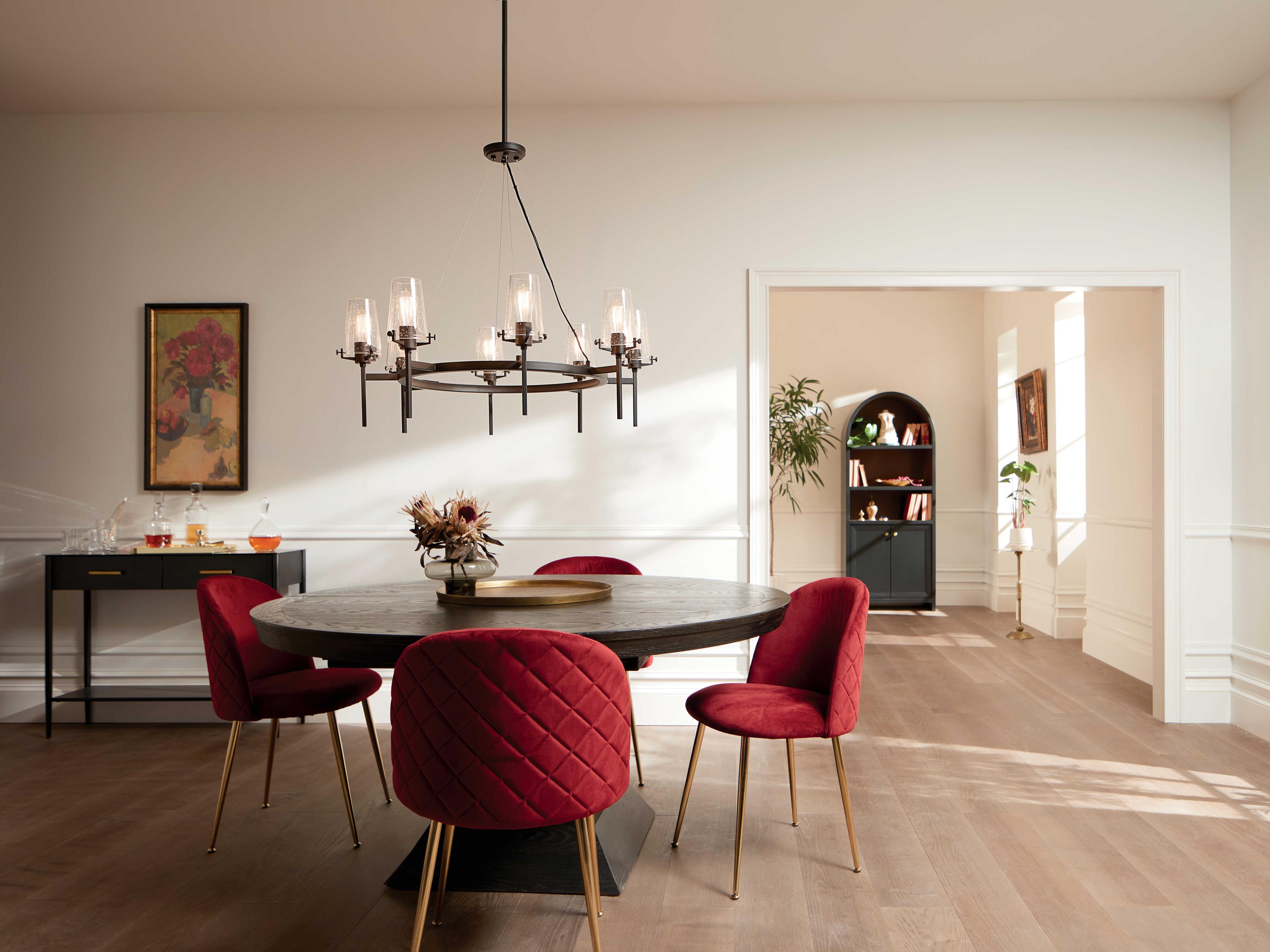 Kichler Alton 8-Light Black Glass Chandelier