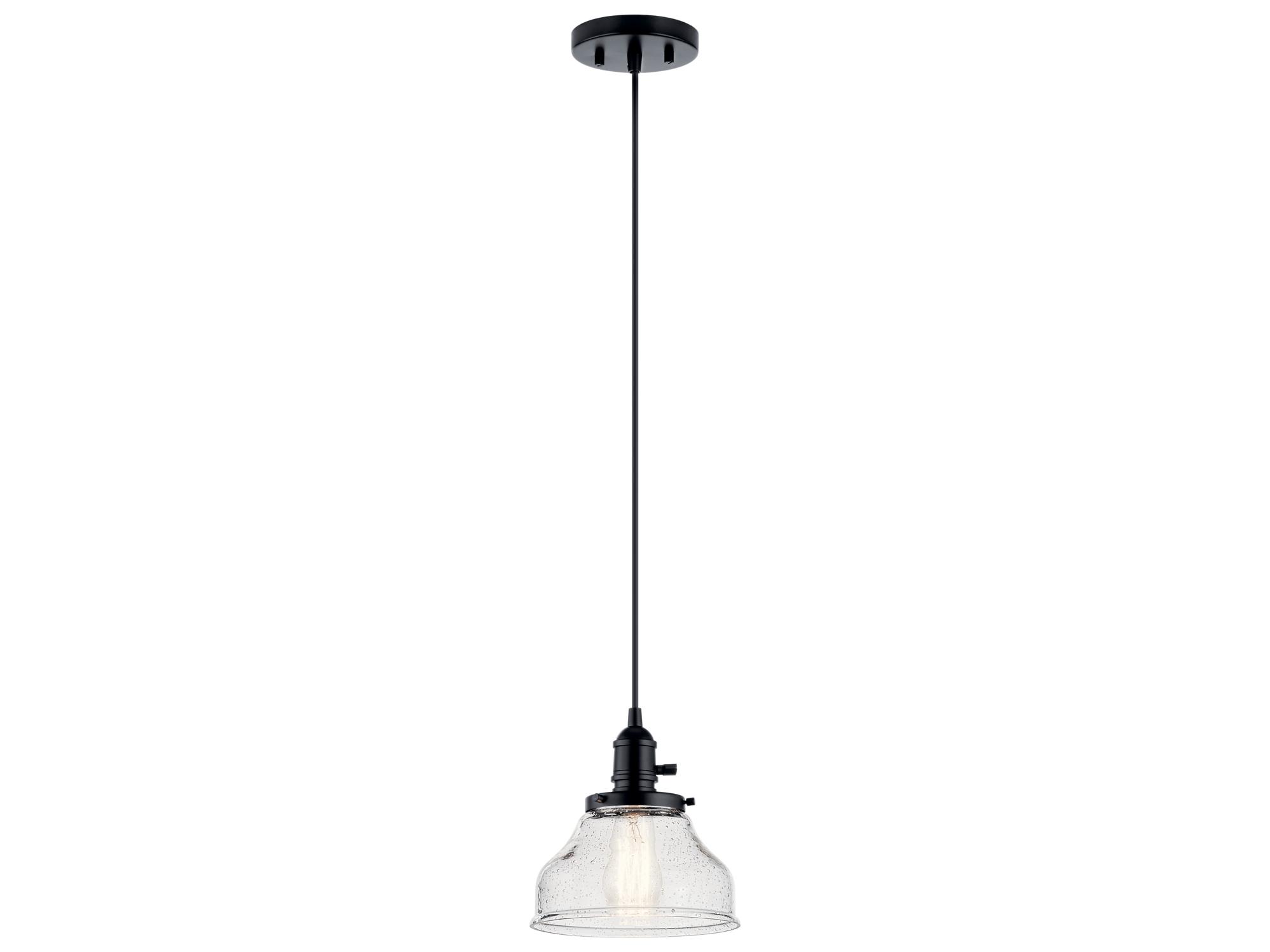 Kichler Avery 1-Light Black Dome Mini Pendant