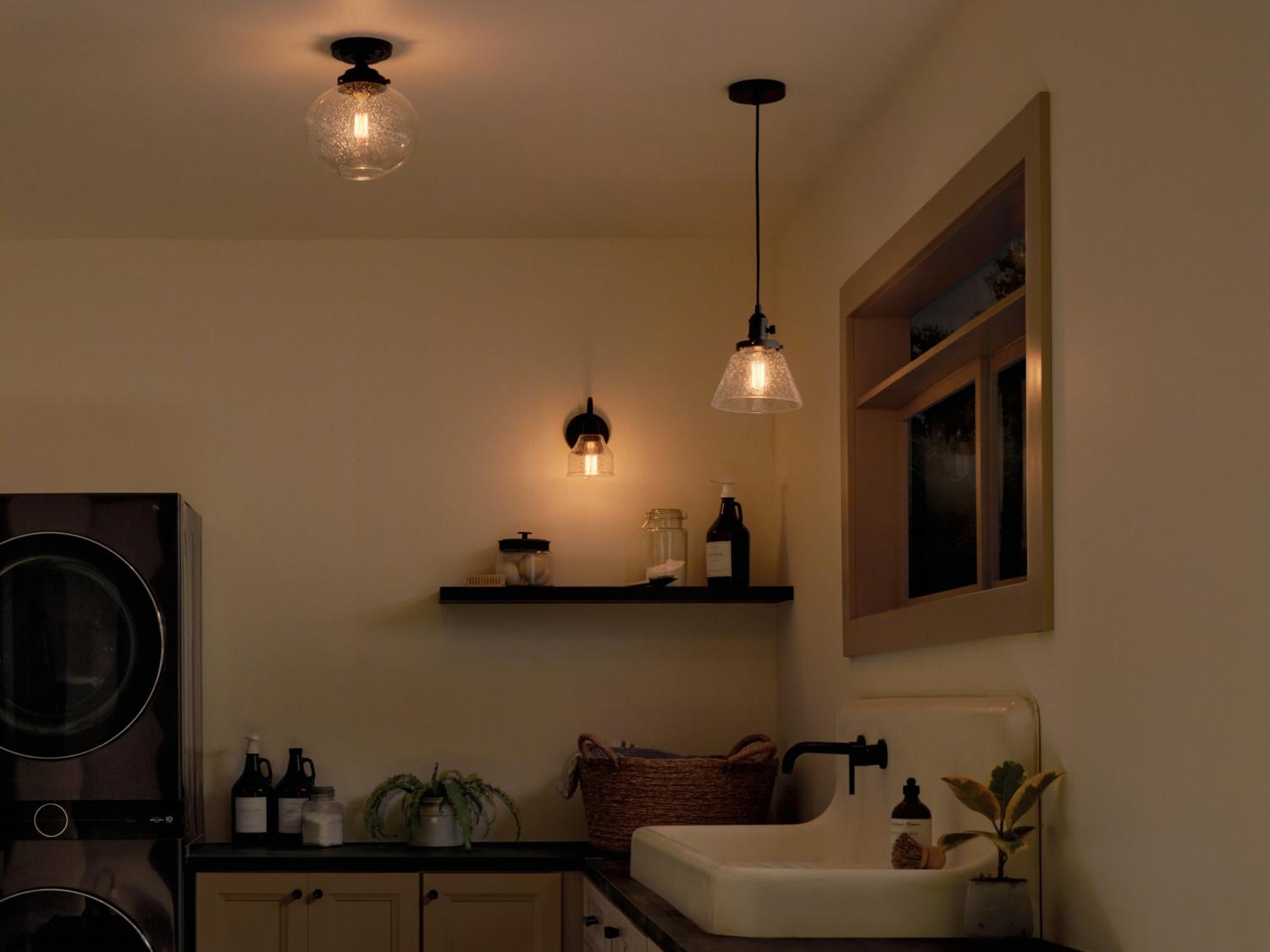 Kichler Avery 1-Light Black Mini Pendant