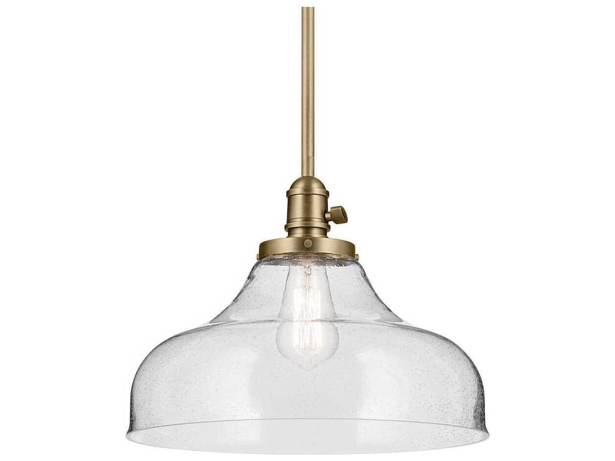 Kichler Avery 1-Light Natural Brass Bell Pendant
