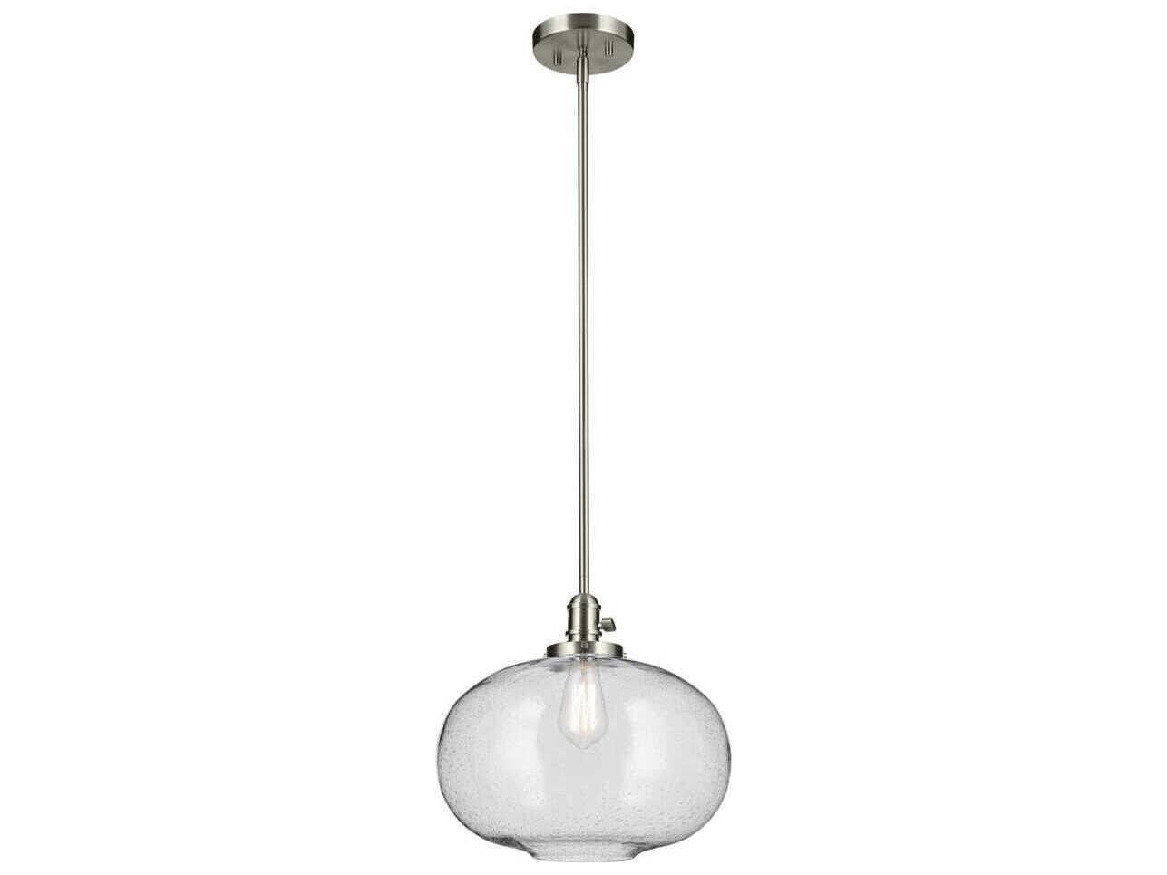 Kichler Avery 1-Light Brushed Nickel Globe Pendant