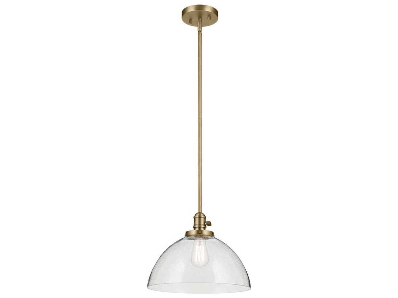 Kichler Avery 1-Light Natural Brass Dome Pendant