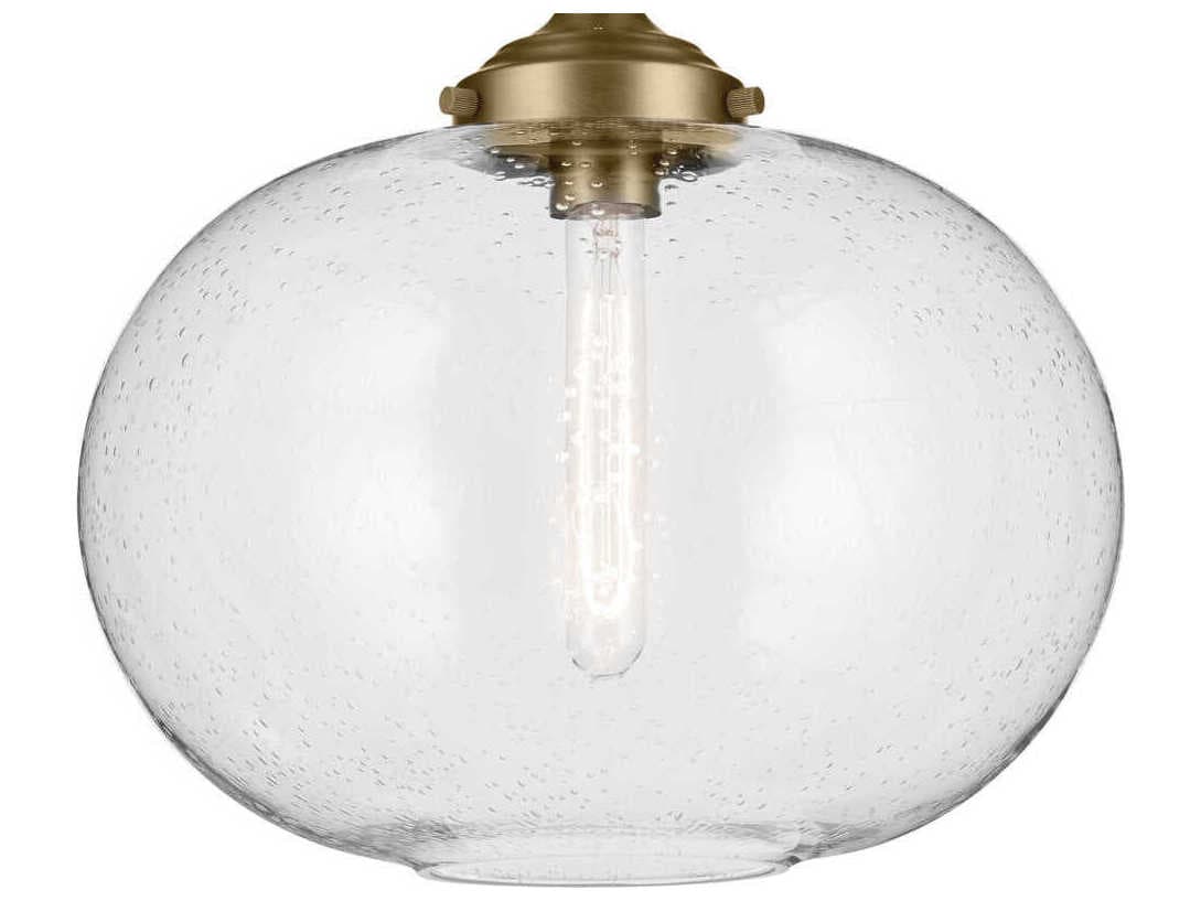 Kichler Avery 1-Light Natural Brass Globe Semi Flush Mount