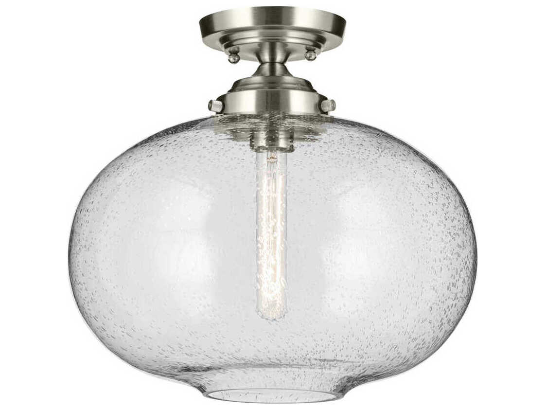 Kichler Avery 1-Light Brushed Nickel Globe Semi Flush Mount