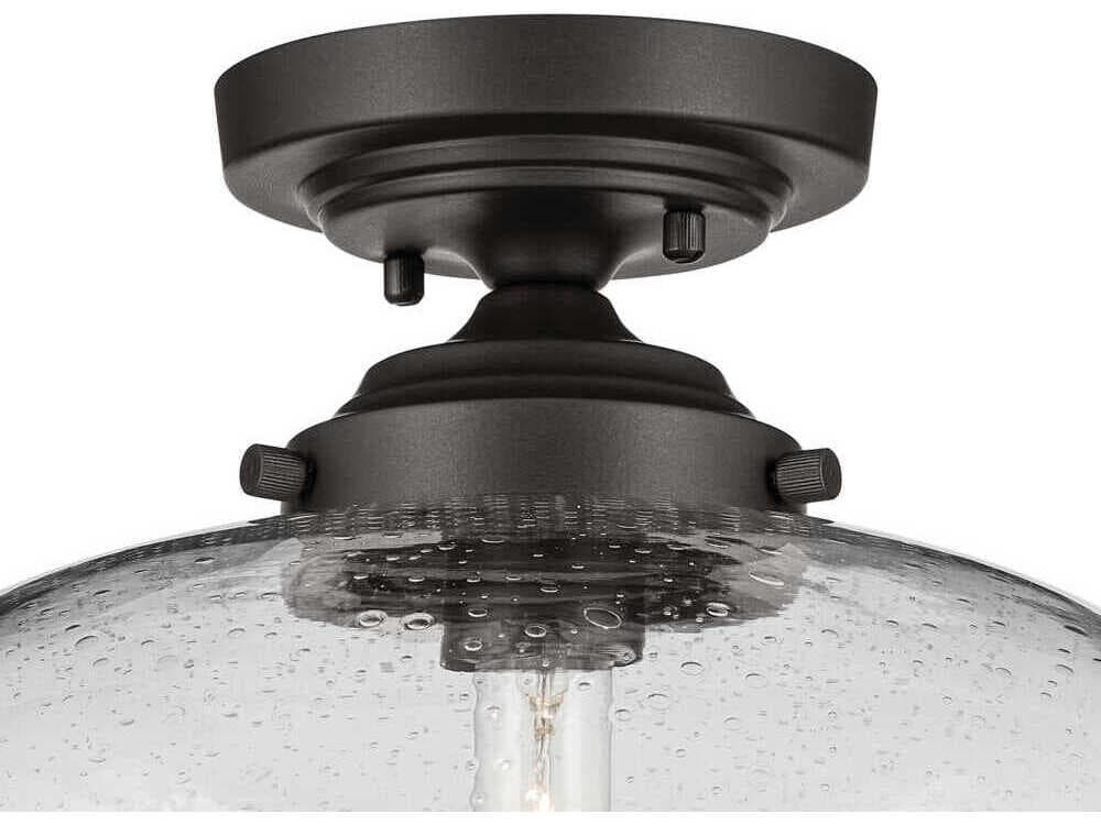 Kichler Avery 1-Light Olde Bronze Globe Semi Flush Mount