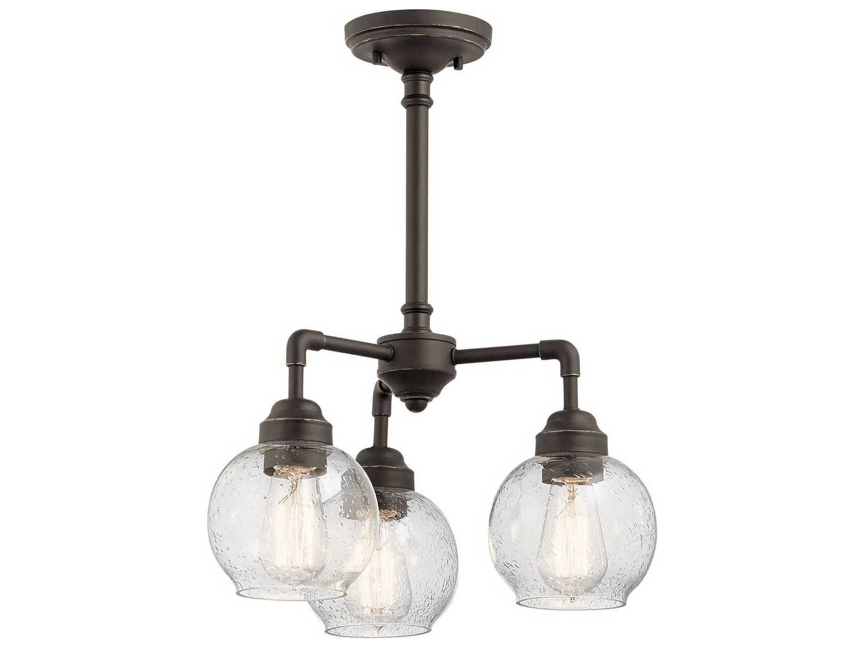 Kichler Niles 3-Light Olde Bronze Glass Globe Round Pendant