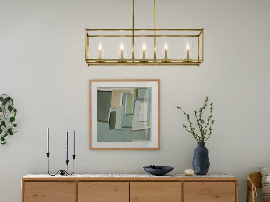 Kichler Crosby 5-Light Natural Brass Cylinder Island Pendant