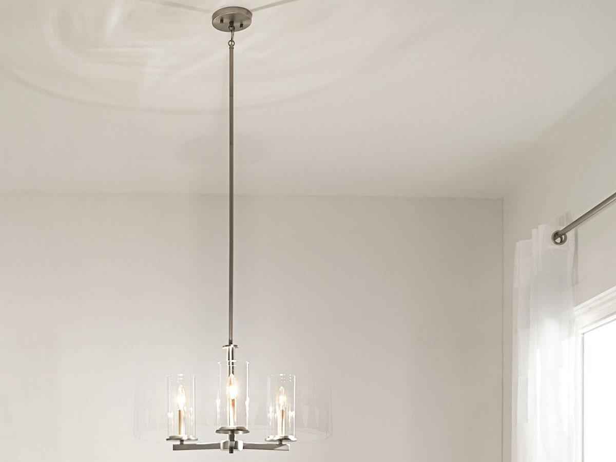 Kichler Crosby 3-Light Chrome Glass Cylinder Pendant