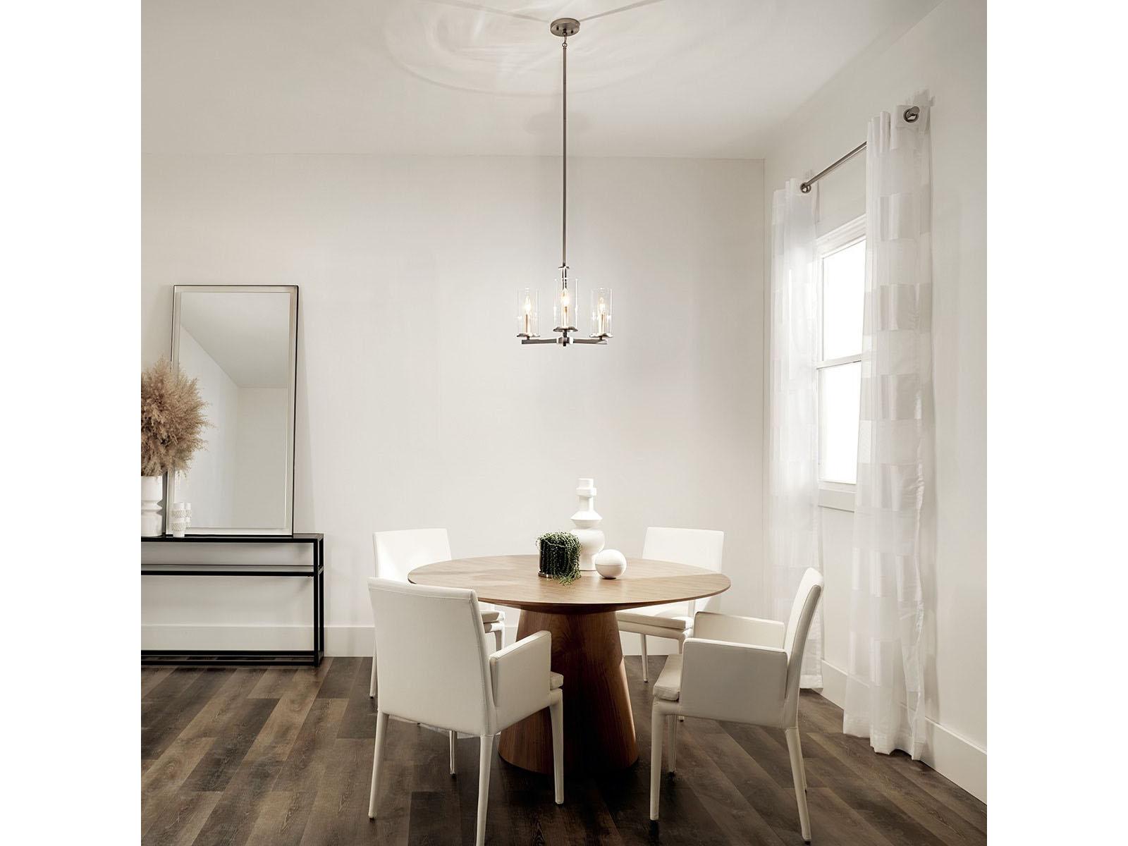 Kichler Crosby 3-Light Brushed Nickel Glass Cylinder Pendant