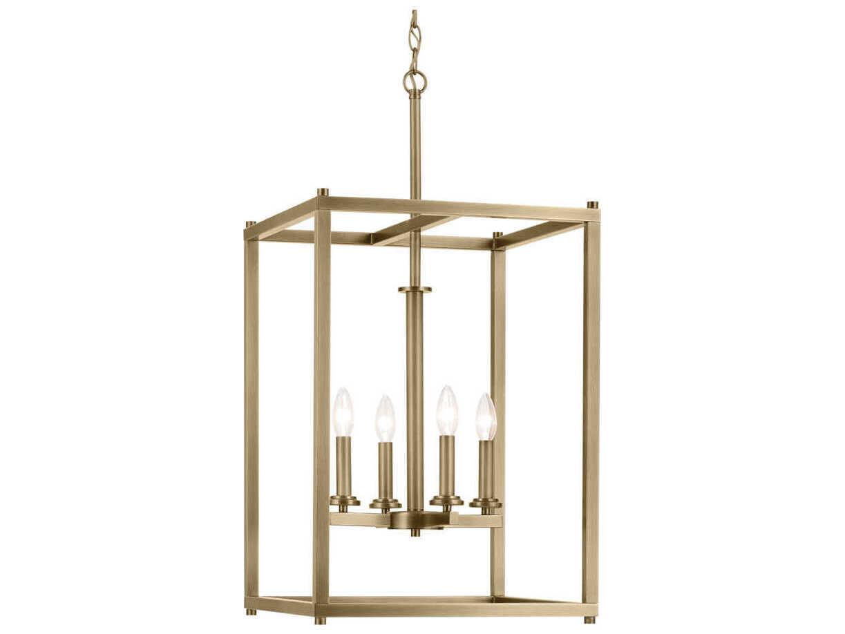 Kichler Crosby 4-Light Natural Brass Geometric Pendant