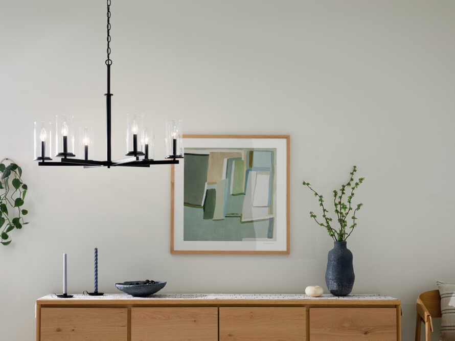 Kichler Crosby 6-Light Black Candelabra Cylinder Chandelier