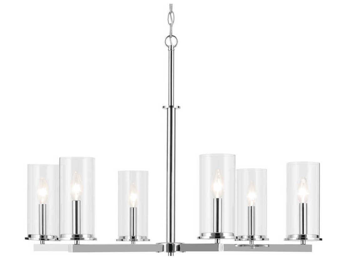 Kichler Crosby 6-Light Chrome Candelabra Cylinder Chandelier