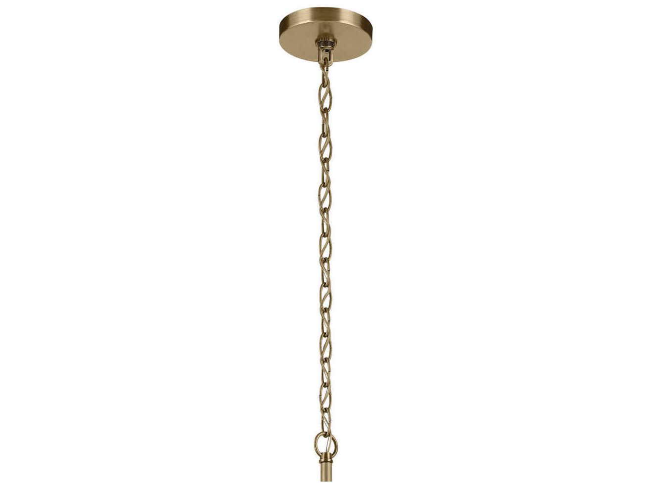 Kichler Crosby 6-Light Natural Brass Candelabra Cylinder Chandelier