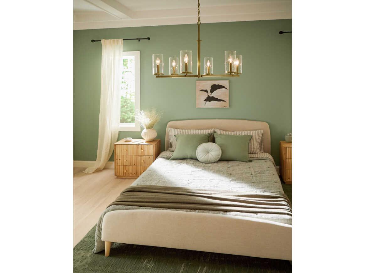 Kichler Crosby 6-Light Natural Brass Candelabra Cylinder Chandelier