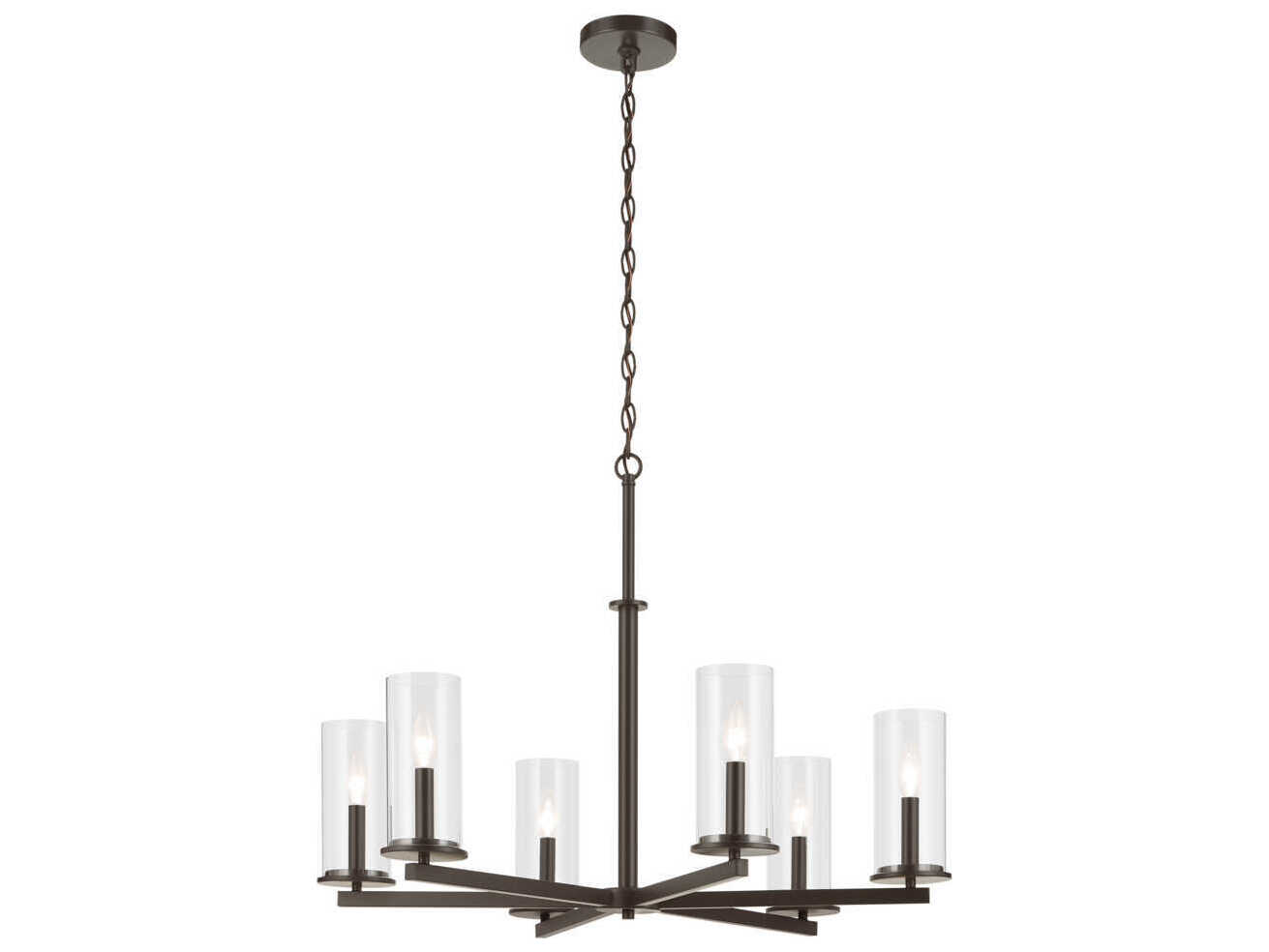 Kichler Crosby 6-Light Olde Bronze Candelabra Cylinder Chandelier