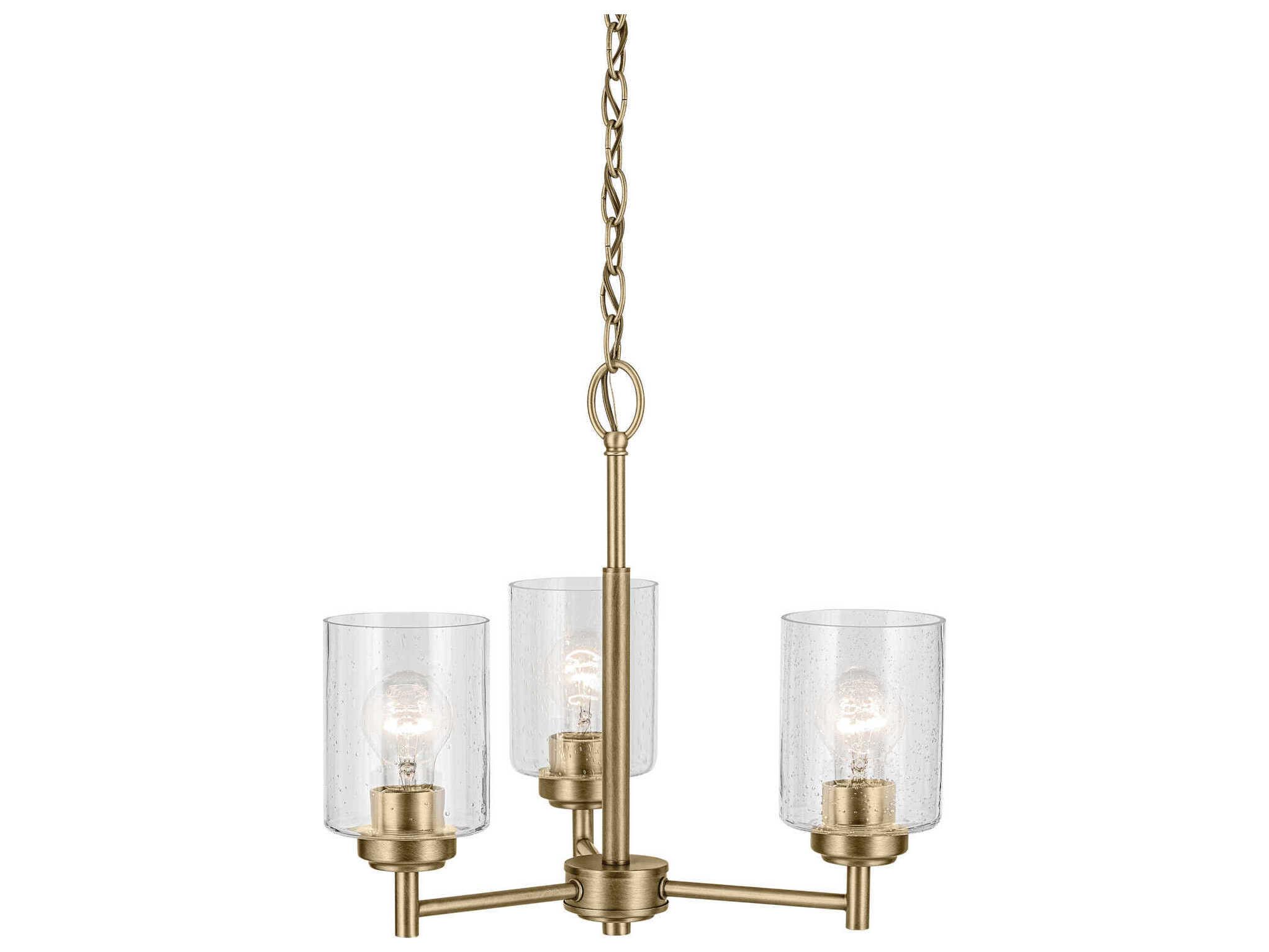 Kichler Winslow 3-Light Natural Brass Chandelier