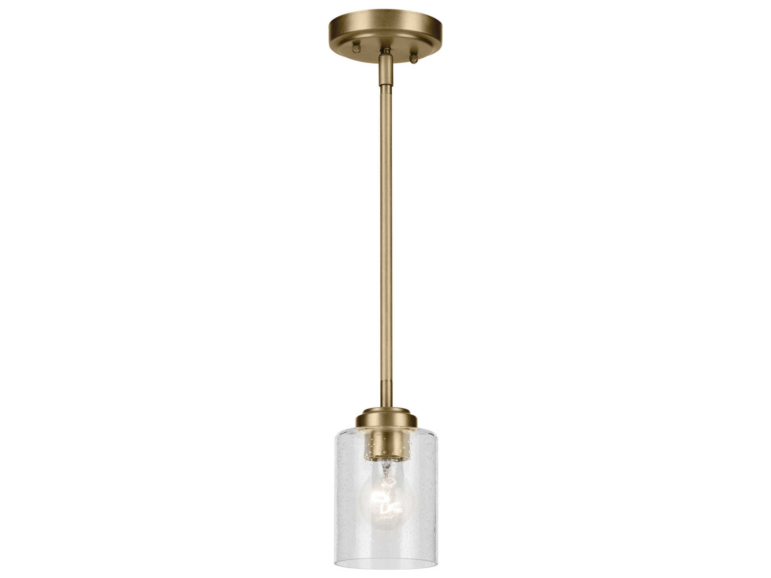 Kichler Winslow 1-Light Natural Brass Mini Pendant