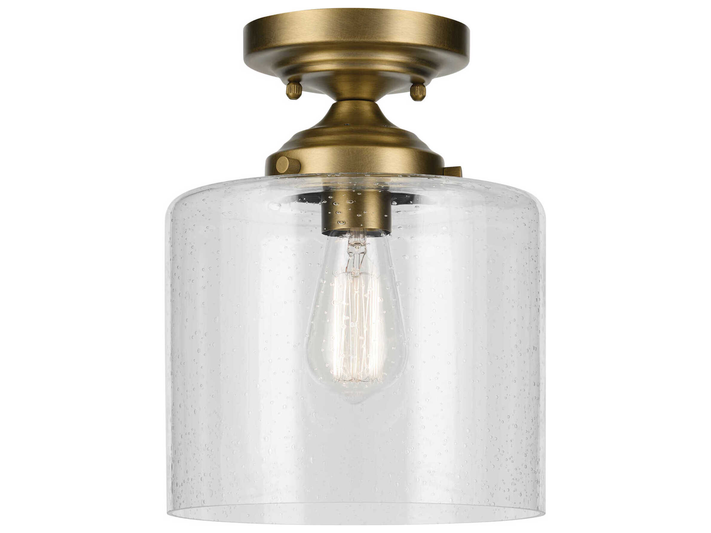 Kichler Winslow 1-Light Natural Brass Flush Mount