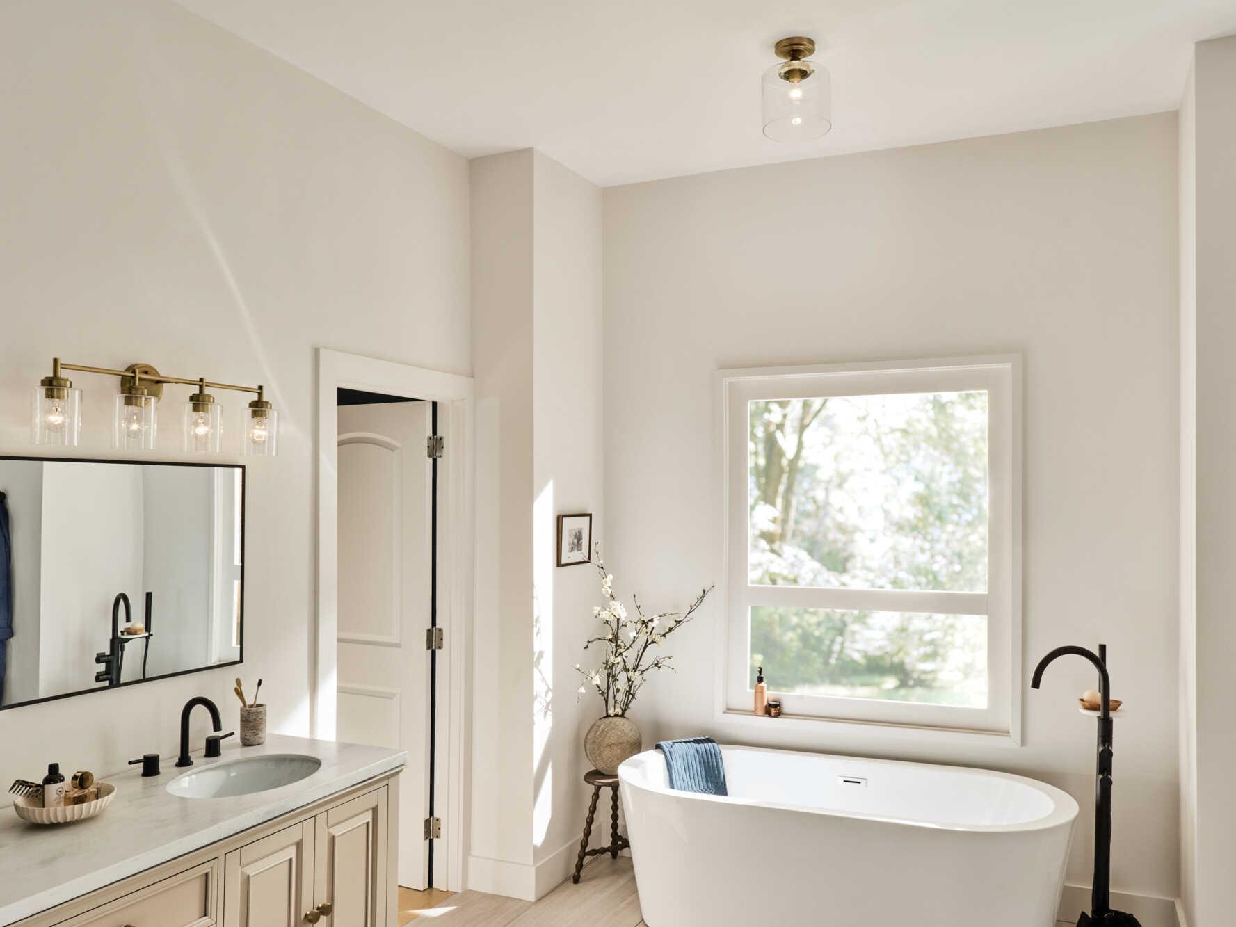 Kichler Winslow 1-Light Natural Brass Flush Mount