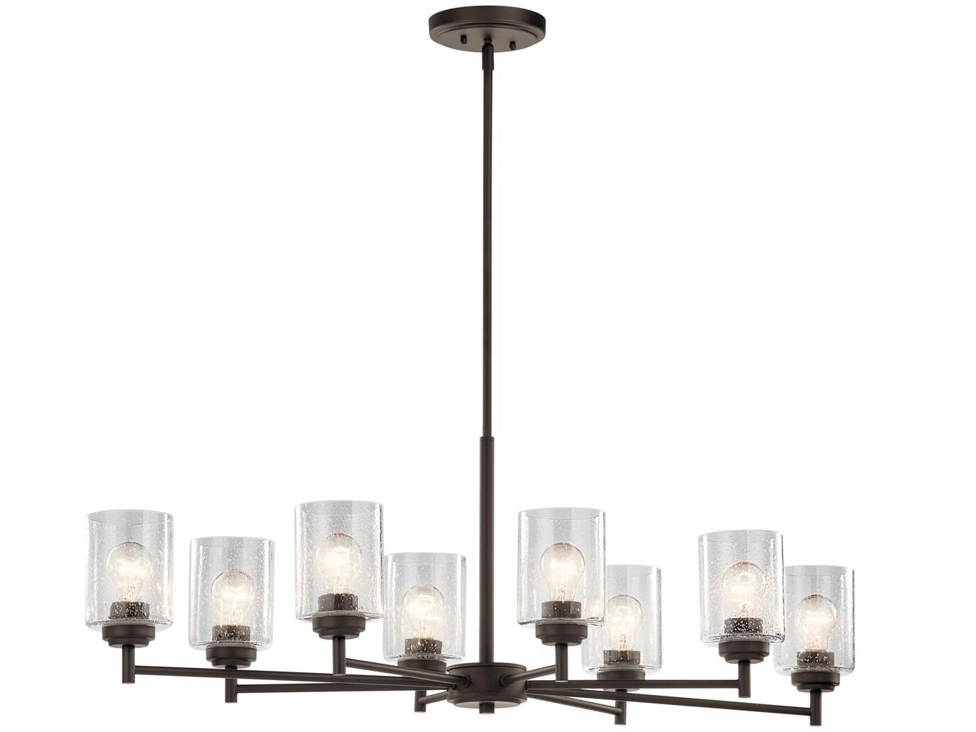 Kichler Winslow 8-Light Olde Bronze Glass Cylinder Island Pendant