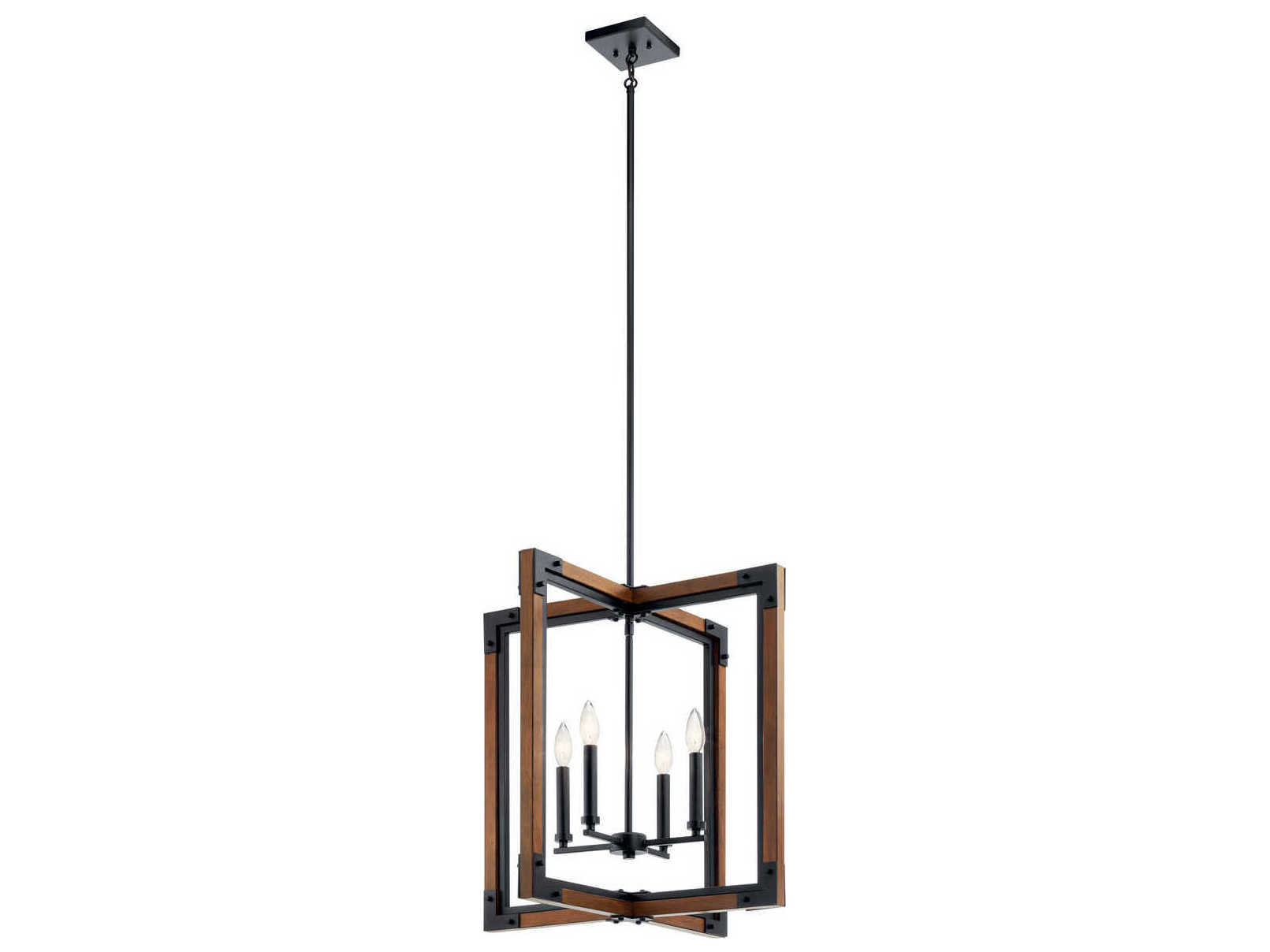 Kichler Marimount 4-Light Auburn Stained Brown Geometric Chandelier