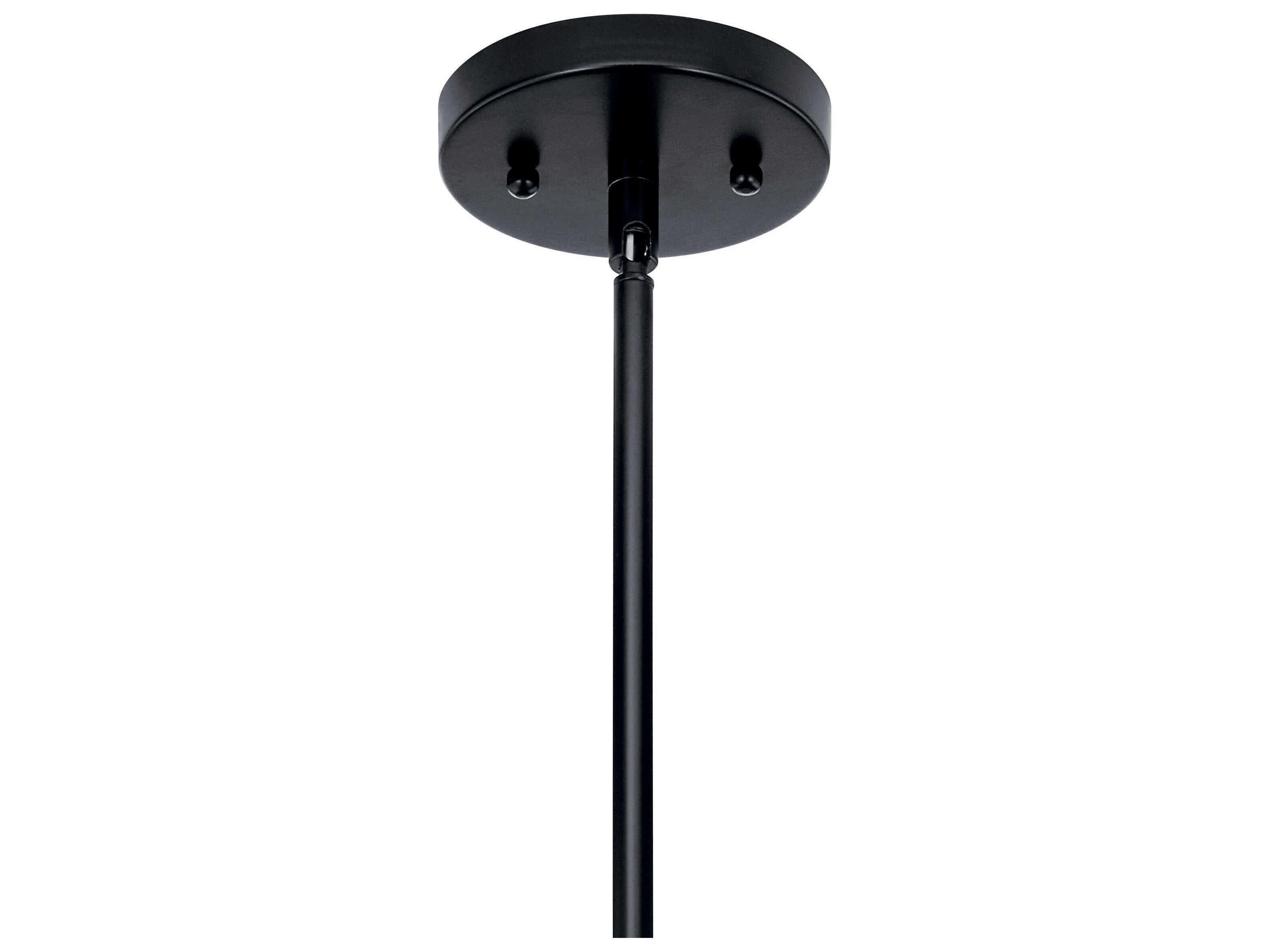 Kichler Valserrano 1-Light Brushed Nickel Black Glass Bell Mini Pendant