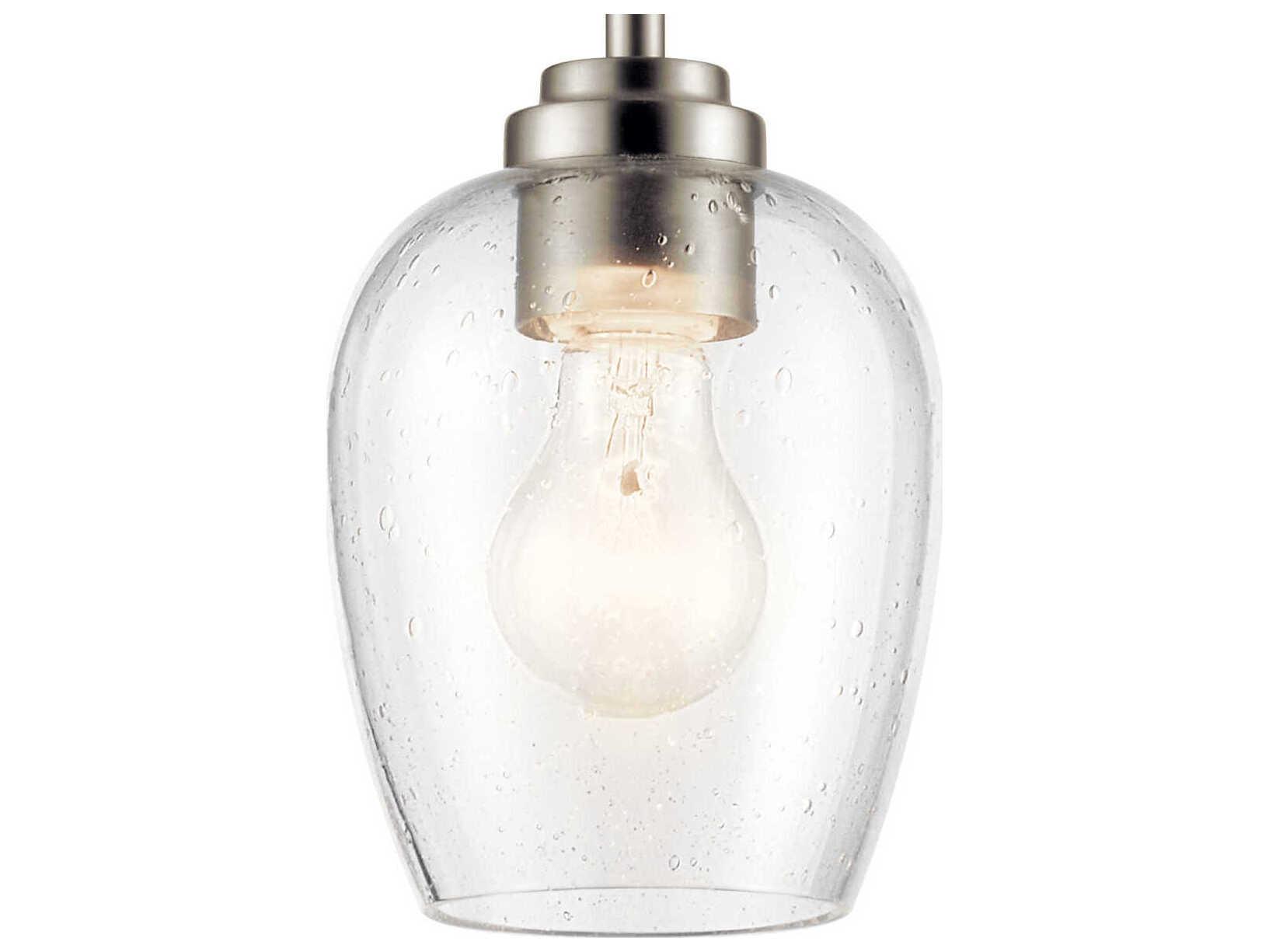 Kichler Valserrano 1-Light Black Nickel Glass Bell Mini Pendant