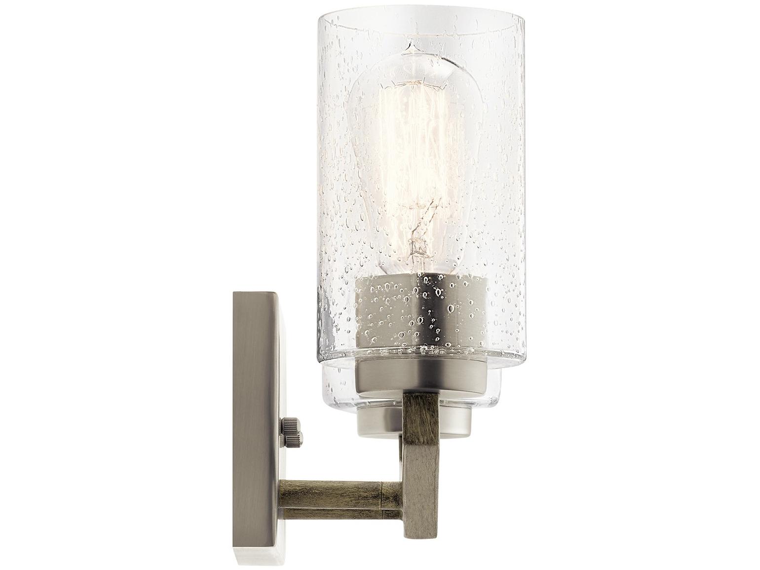 Kichler Deryn 2-Light Distressed Antique Gray Glass Vanity Light