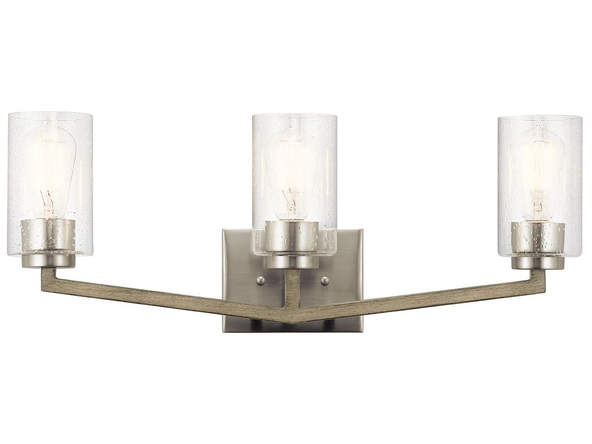 Kichler Deryn 3-Light Distressed Antique Gray Glass Vanity Light