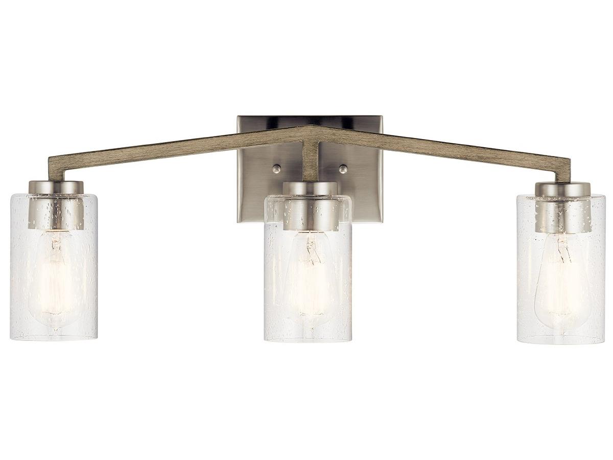 Kichler Deryn 3-Light Distressed Antique Gray Glass Vanity Light