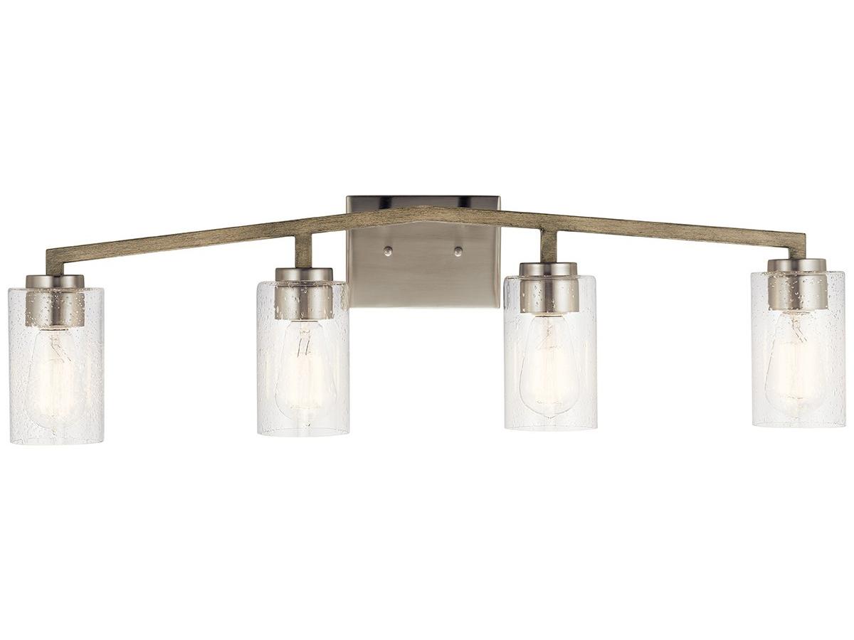 Kichler Deryn 4-Light Distressed Antique Gray Glass Vanity Light