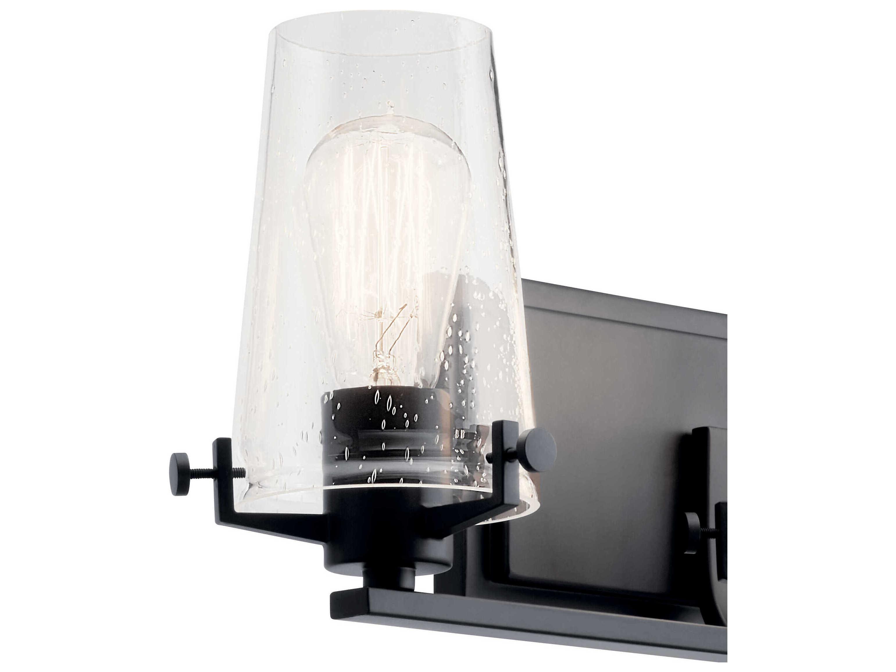 Kichler Alton 3-Light Black Glass Vanity Light