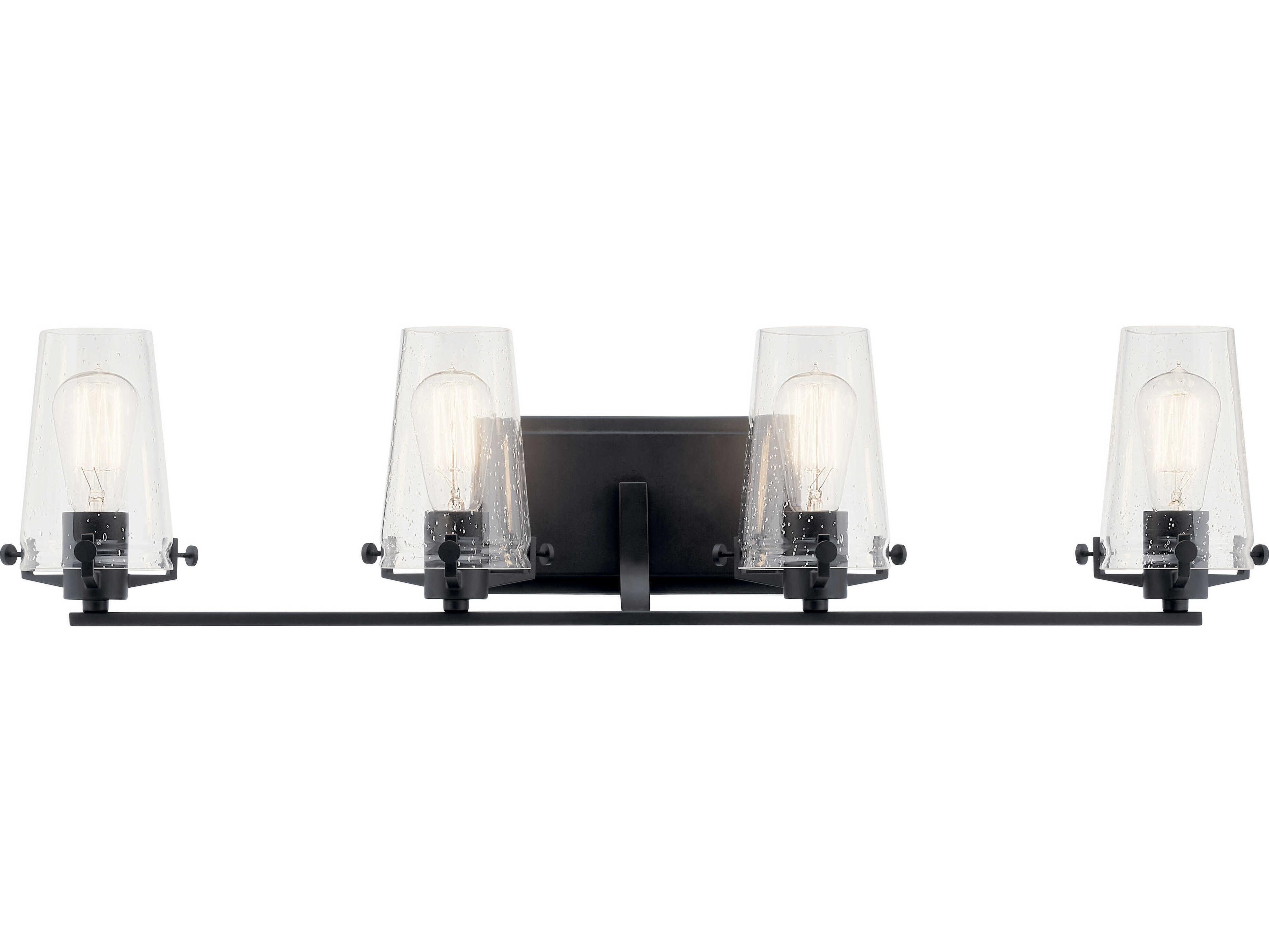 Kichler Alton 4-Light Black Glass Vanity Light