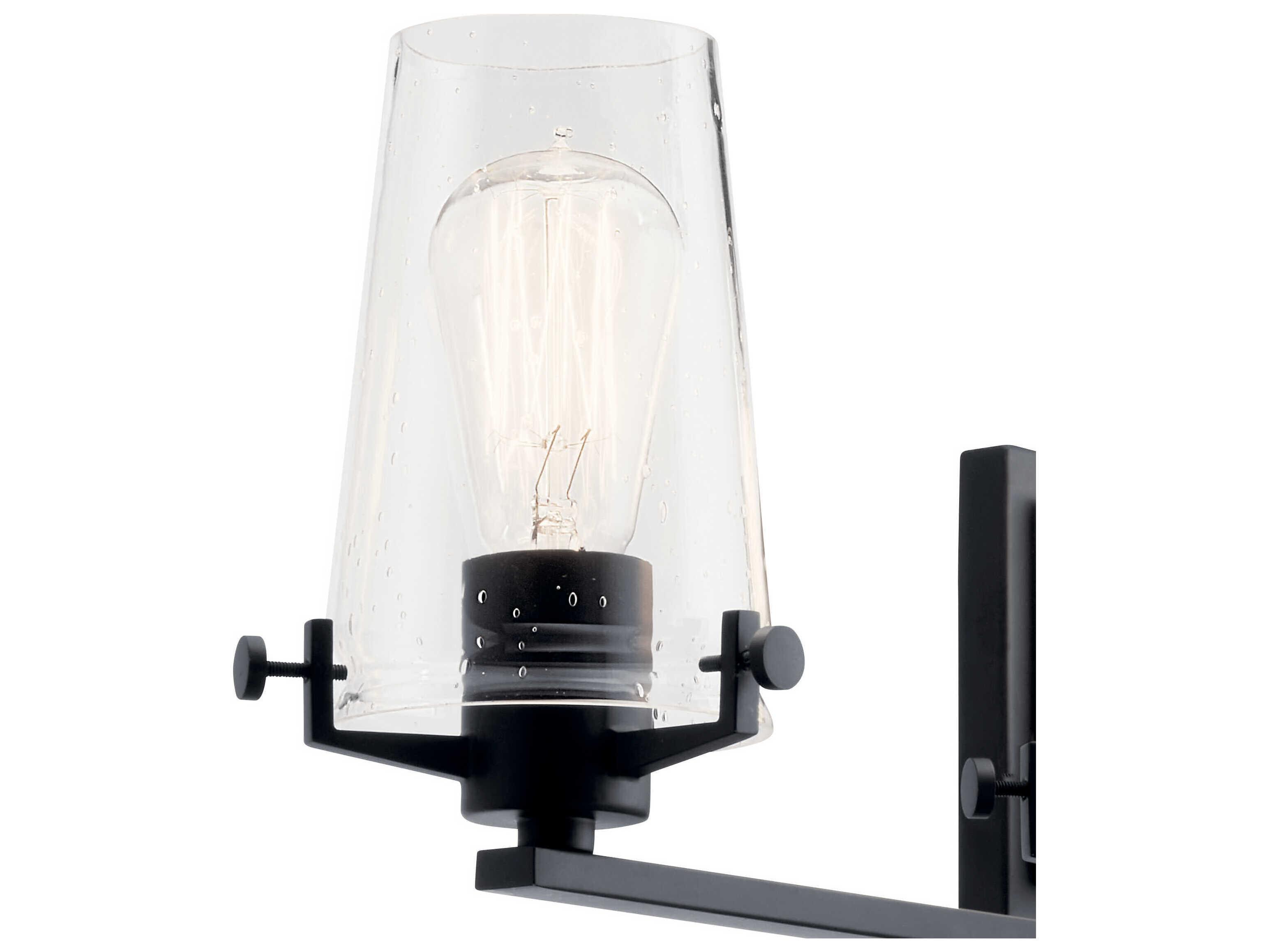 Kichler Alton 4-Light Black Glass Vanity Light