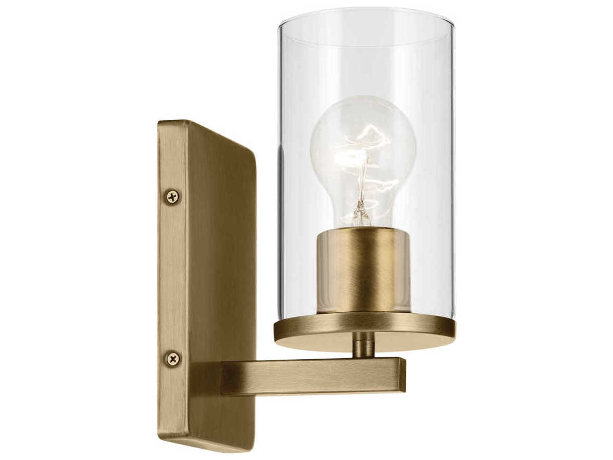 Kichler Crosby 1-Light Natural Brass Wall Sconce
