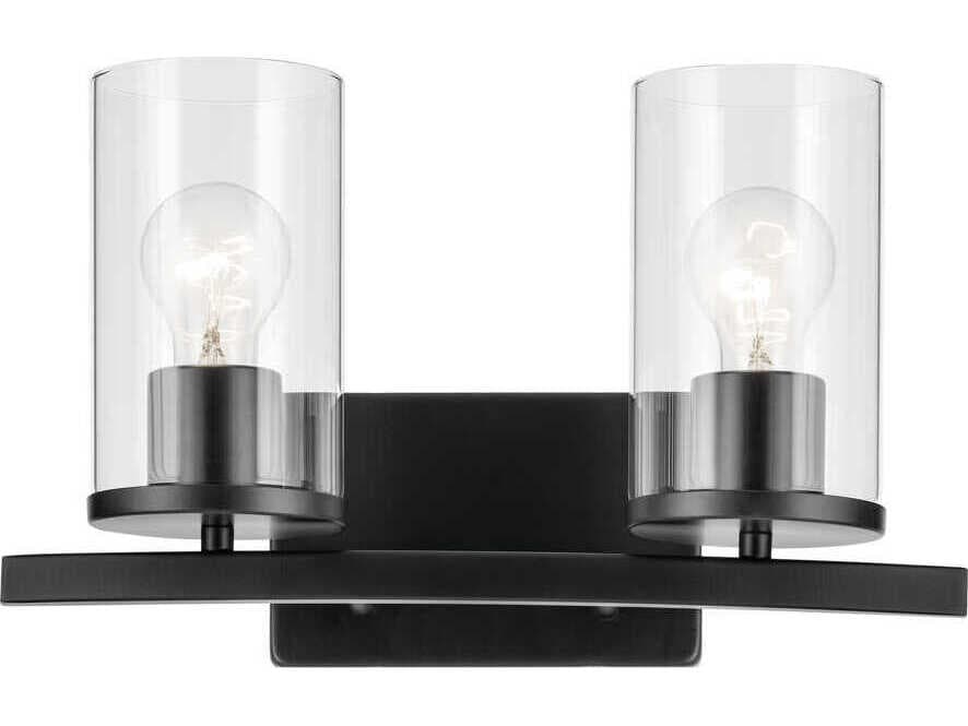 Kichler Crosby 2-Light Black Vanity Light