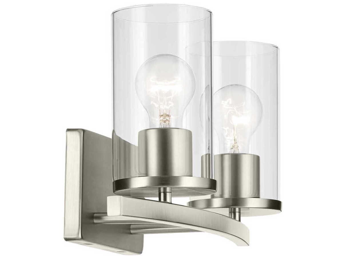 Kichler Crosby 2-Light Brushed Nickel Vanity Light