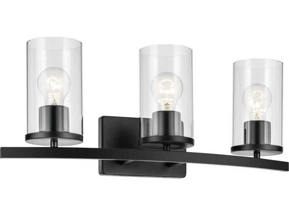 Kichler Crosby 3-Light Black Vanity Light