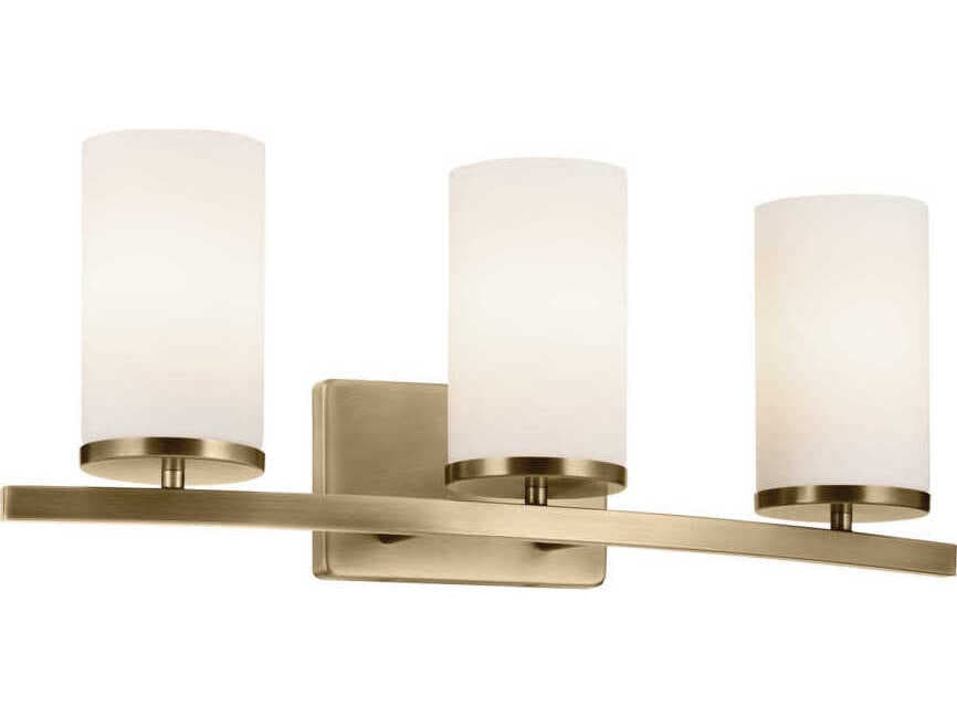 Kichler Crosby 3-Light Natural Brass Vanity Light
