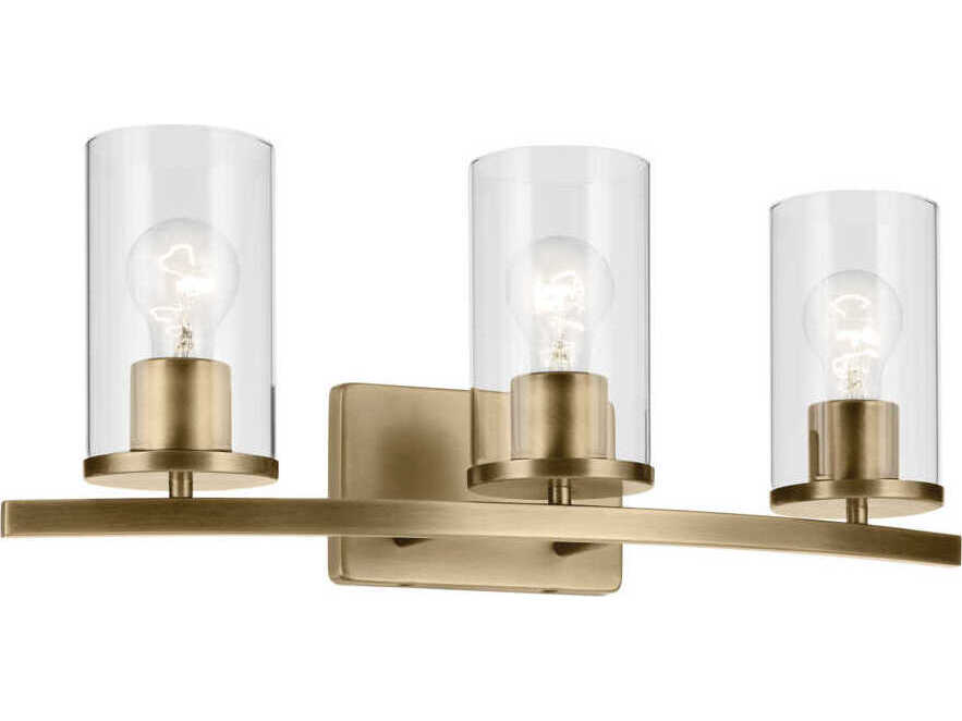Kichler Crosby 3-Light Natural Brass Vanity Light