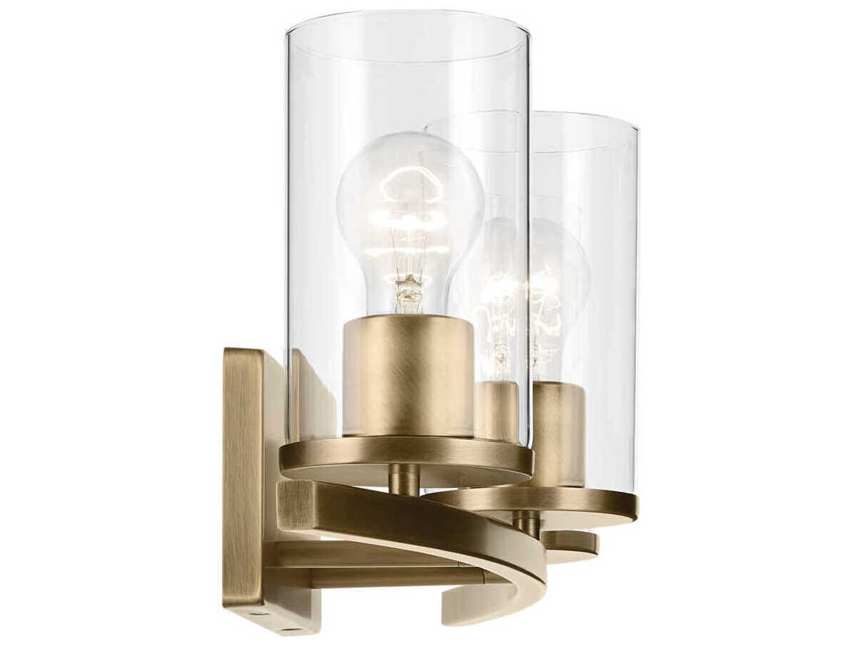 Kichler Crosby 3-Light Natural Brass Vanity Light