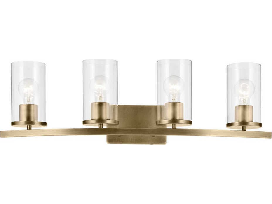 Kichler Crosby 4-Light Natural Brass Vanity Light