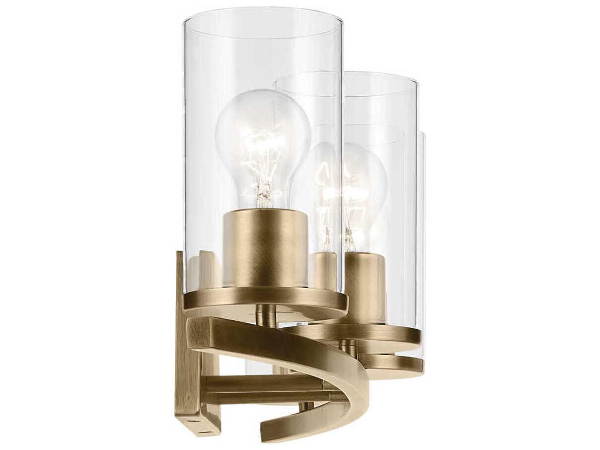 Kichler Crosby 4-Light Natural Brass Vanity Light