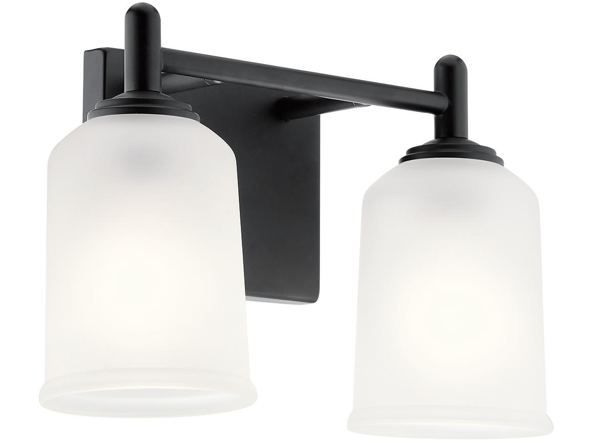 Kichler Shailene 2-Light Black Glass Vanity Light