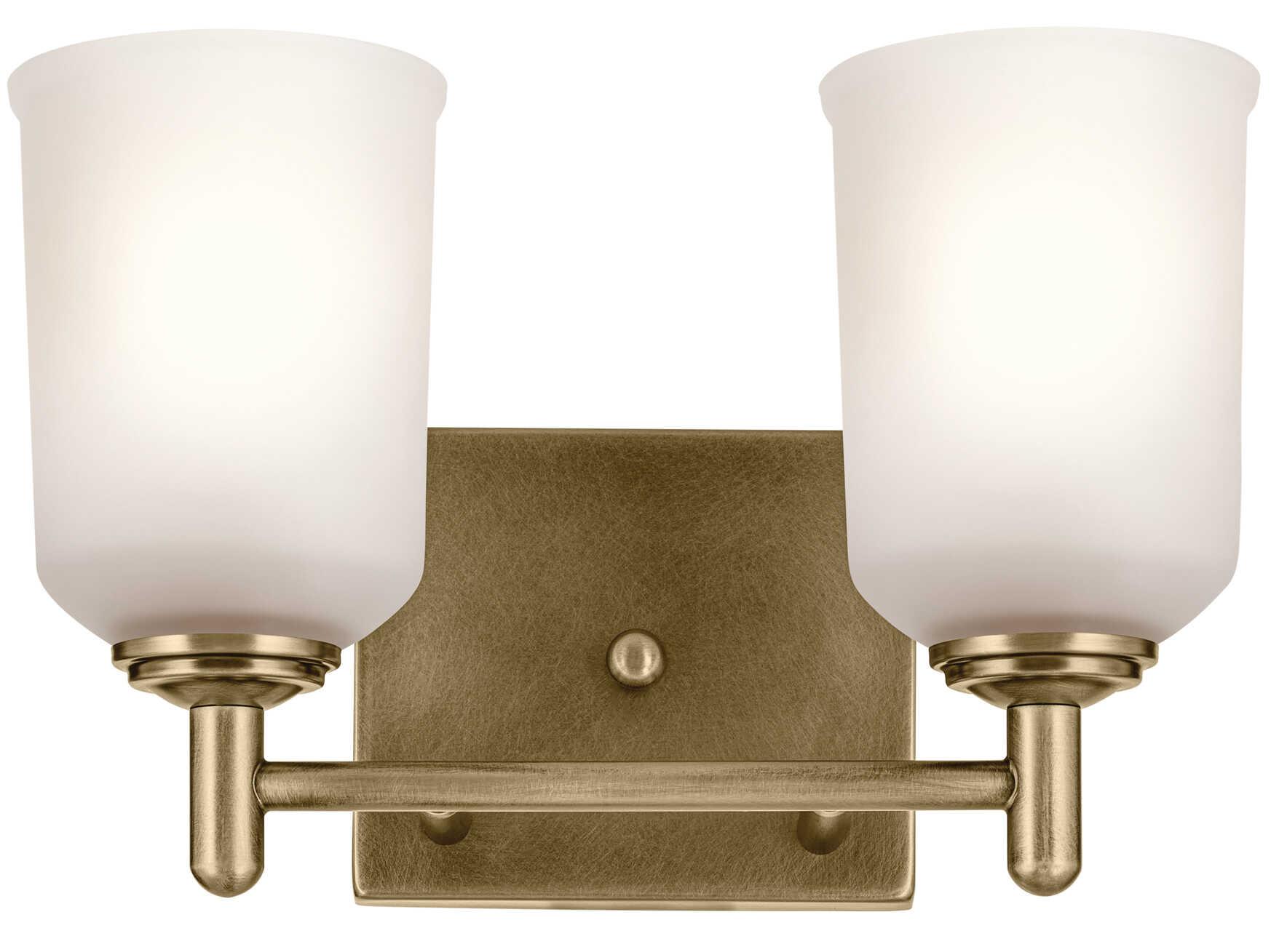 Kichler Shailene 2-Light Natural Brass Vanity Light