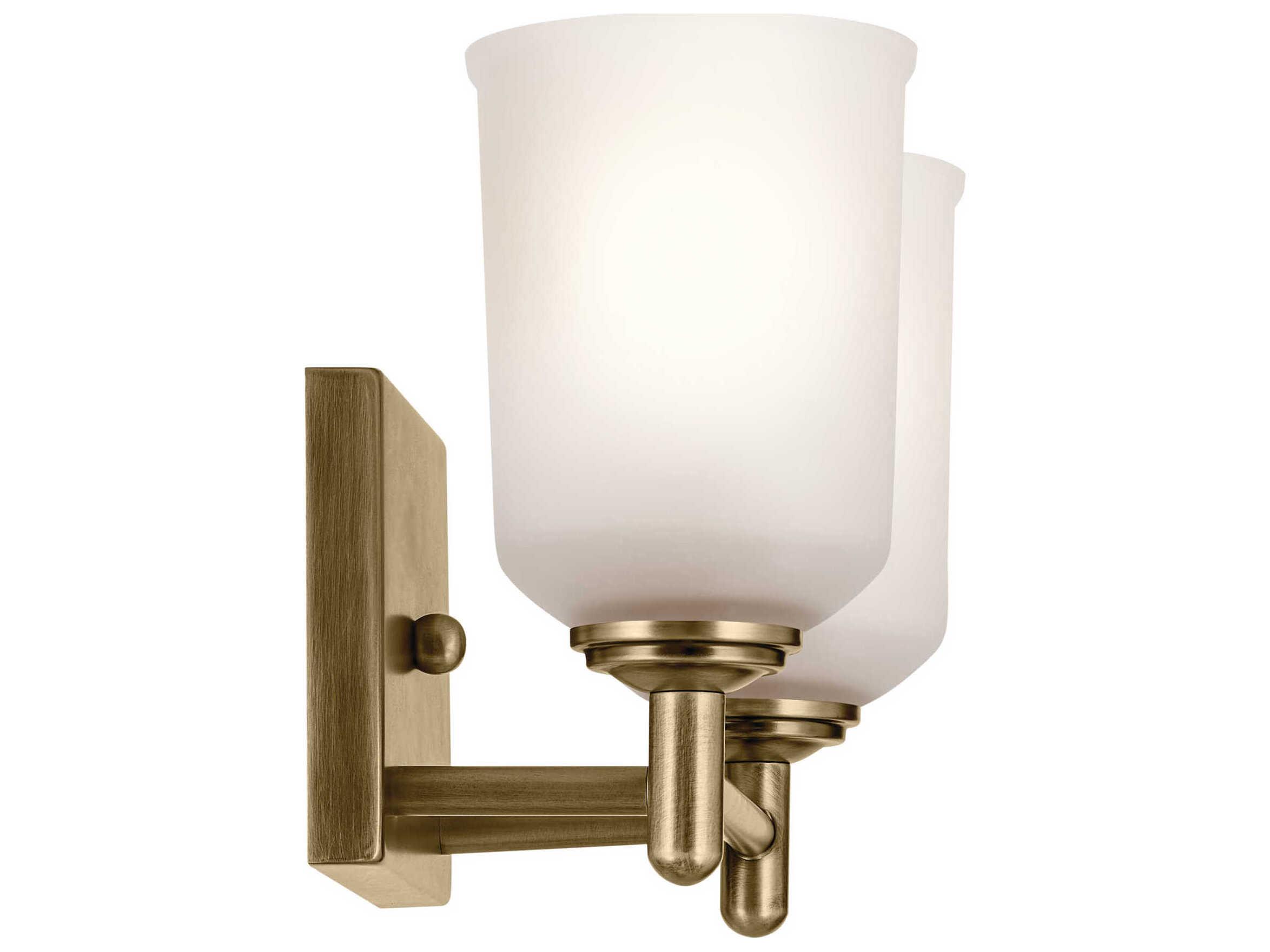 Kichler Shailene 2-Light Natural Brass Vanity Light