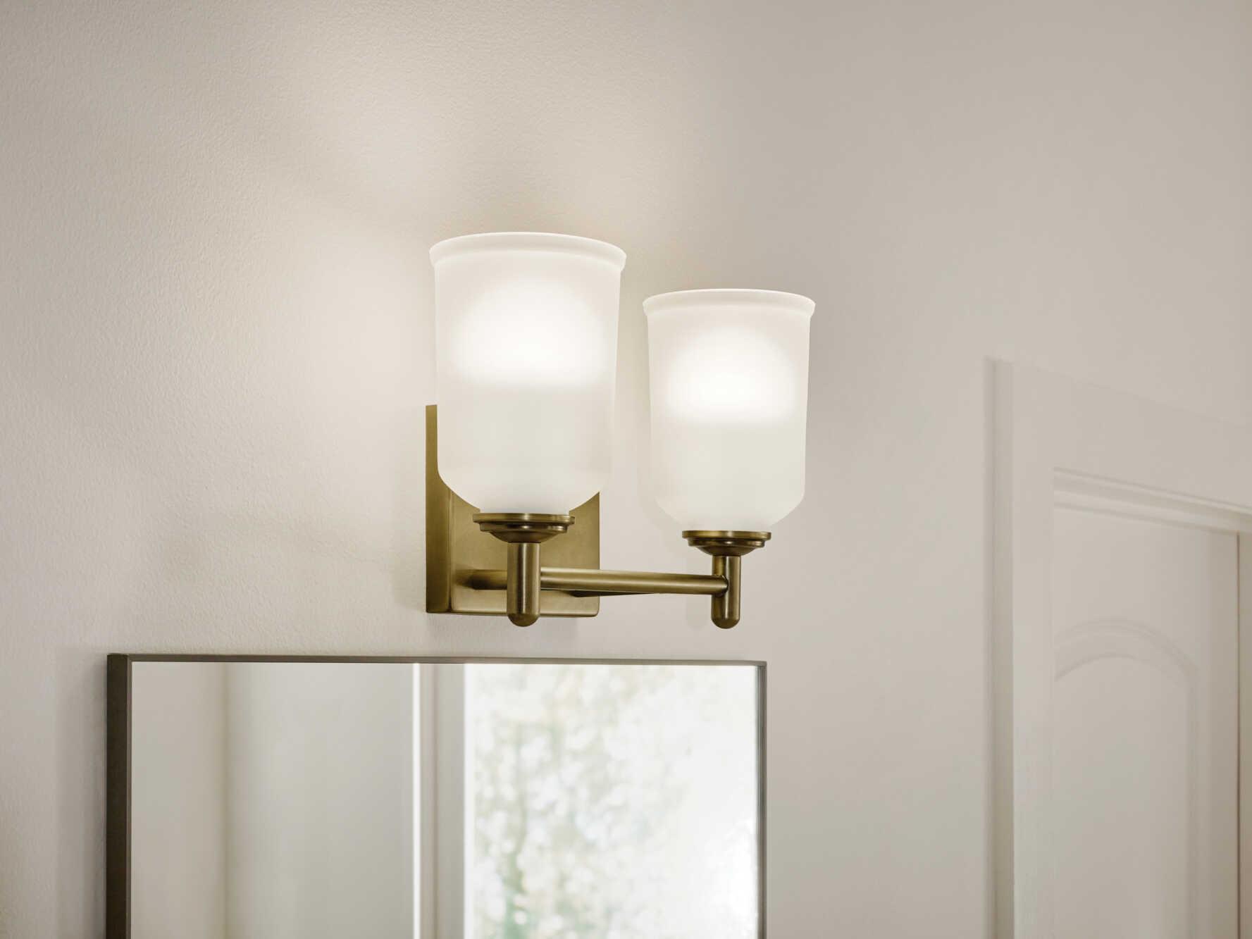 Kichler Shailene 2-Light Natural Brass Vanity Light