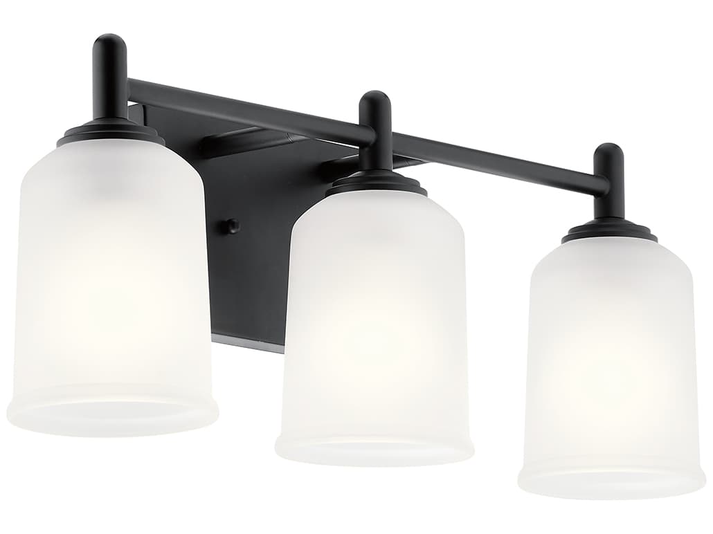 Kichler Shailene 3-Light Black Glass Vanity Light